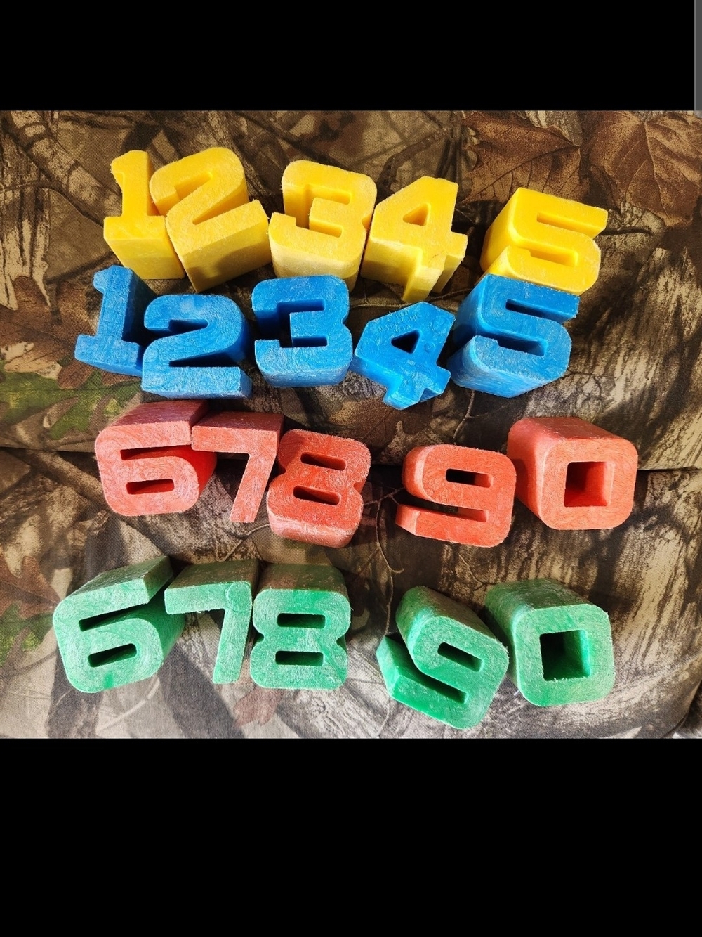 Vintage Numbers Mattel Tuff Stuff Blocks - 1971